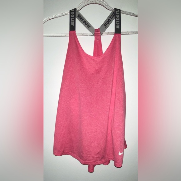 NIKE Small S Dri-Fit Pink Tank Top Athletic Yoga Just Do It Elastika Racerback - Picture 1 of 9